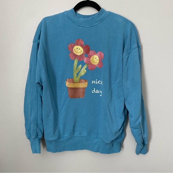 Prod Nice Day Crewneck Pullover Sweatshirt With Pockets - Picture 1 of 5